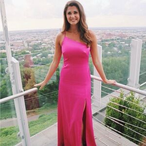 Likely pink satin gown size 2.